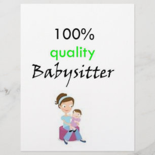 100% quality babysitter flyer