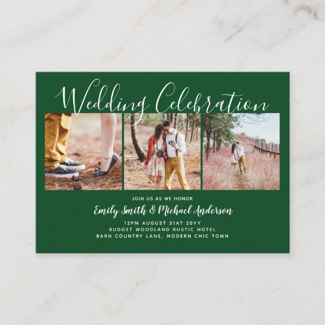 100 Quality Budget PHOTO Wedding Invites SMALL (Front)