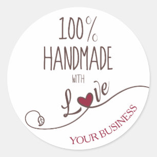 100% Quote Craft Articles Handmade Classic Round Sticker