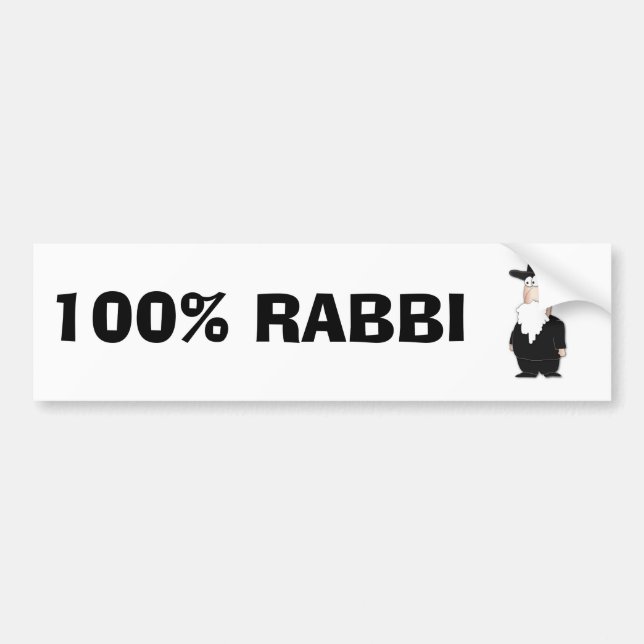 100%  Rabbi bumper sticker (Front)