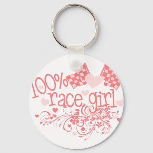 100% Race Girl Key Ring