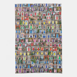 100 Rainbow Doors of Dublin Kitchen Towel