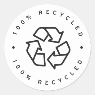 100% recycled classic round sticker