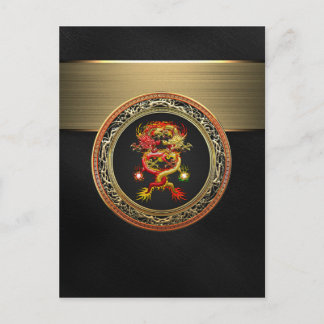 [100] Red and Yellow Dragons Postcard