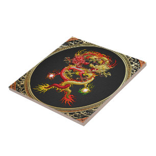 [100] Red and Yellow Dragons Tile