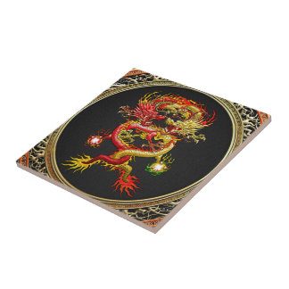 [100] Red and Yellow Dragons Tile