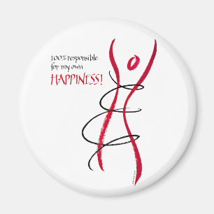 100%Responsible - round magnet (red+black)