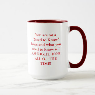 100% RIGHT ALL THE TIME MUG
