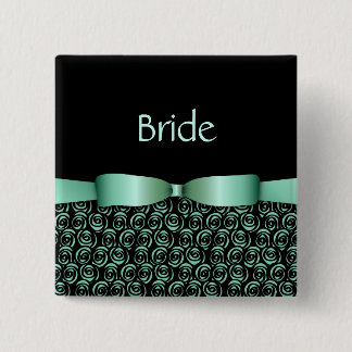 100 Rosettes Wedding Buttons - Aquamarine