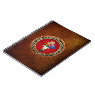[100] Rosy Cross (Rose Croix) on Red & Gold Notebook