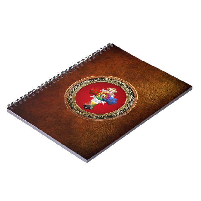 [100] Rosy Cross (Rose Croix) on Red & Gold Notebook (Left Side)