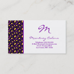 100 Royal Purple Cheetah Print Business Card
