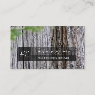 100% rustic natural organic wooden monogram busine business card