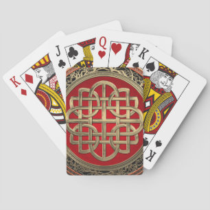 [100] Sacred Celtic Gold Knot Cross Playing Cards