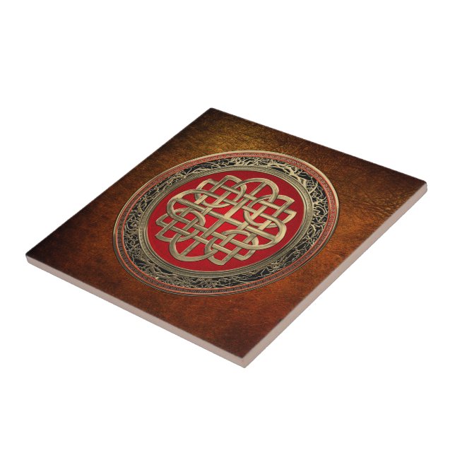 [100] Sacred Celtic Gold Knot Cross Tile (Side)