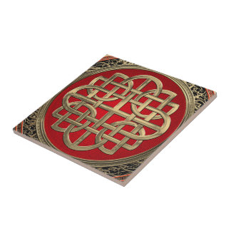 [100] Sacred Celtic Gold Knot Cross Tile