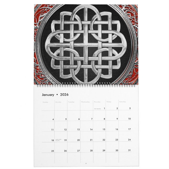 [100] Sacred Celtic Silver Knot Cross Calendar (Jan 2026)