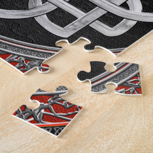 [100] Sacred Celtic Silver Knot Cross Jigsaw Puzzle