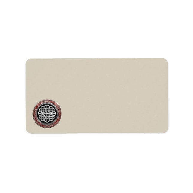 [100] Sacred Celtic Silver Knot Cross Label (Front)