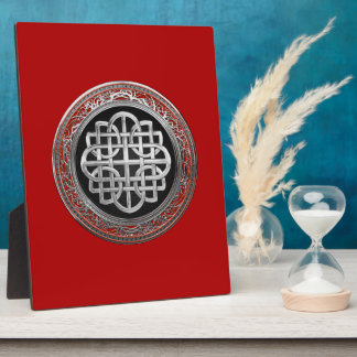 [100] Sacred Celtic Silver Knot Cross Plaque