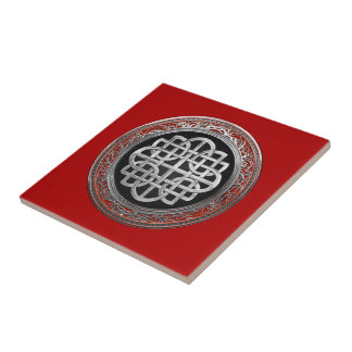 [100] Sacred Celtic Silver Knot Cross Tile