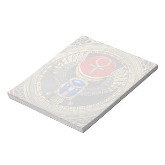 [100] Sacred Gold Egyptian Winged Scarab with Ankh Notepad