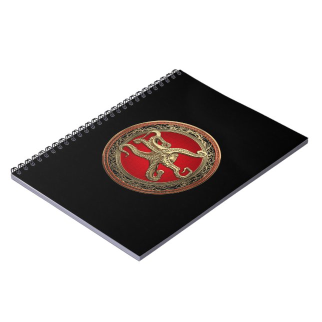 [100] Sacred Gold Octopus in Defensive Posture Notebook (Left Side)