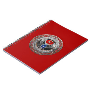 [100] Sacred Silver Egyptian Winged Scarab & Ankh Notebook