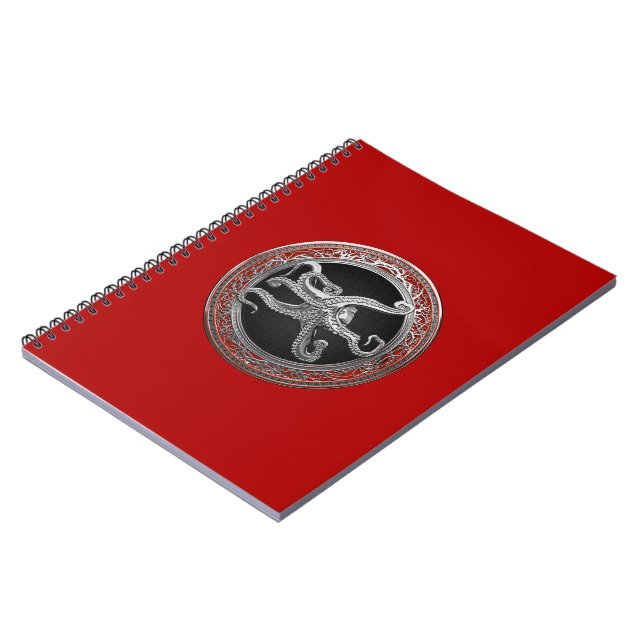 [100] Sacred Silver Octopus in Defensive Posture Notebook (Left Side)