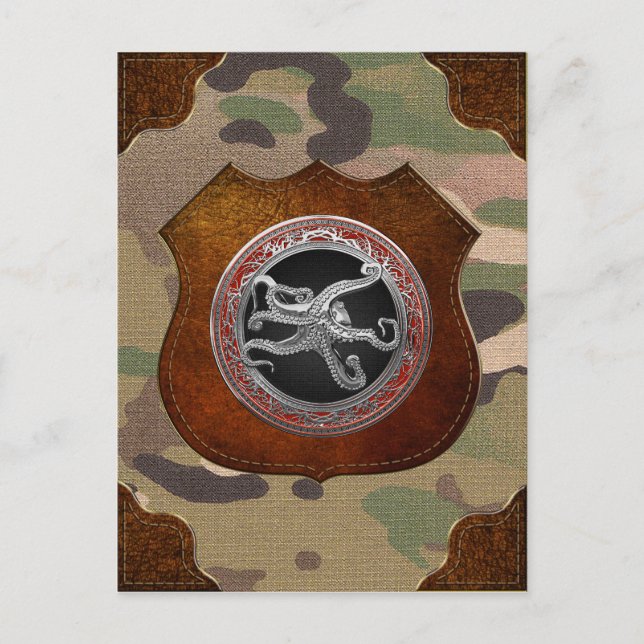 [100] Sacred Silver Octopus in Defensive Posture Postcard (Front)