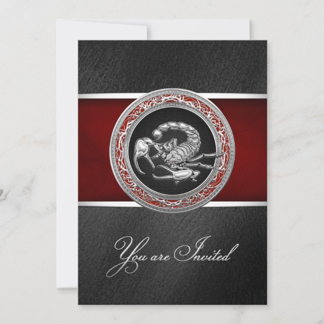 [100] Sacred Silver Scorpion on Black (Front)