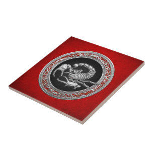 [100] Sacred Silver Scorpion on Black Tile