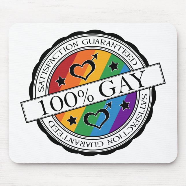 100% Satisfaction Guaranteed Gay Pride Rainbow Mouse Mat (Front)