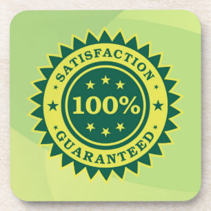100% Satisfaction Guaranteed Sticker Cork Coaster