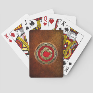 [100] Serpent God Quetzalcoatl [Gold] Playing Cards