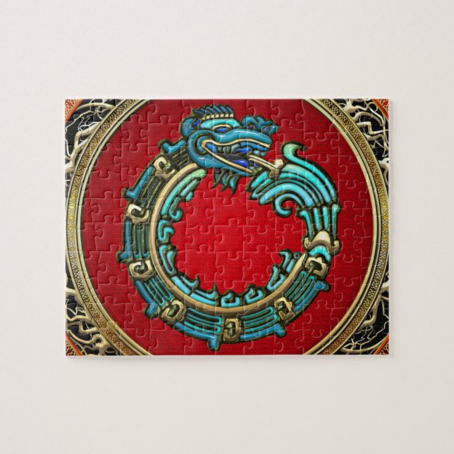 [100] Serpent God Quetzalcoatl [Jade] Jigsaw Puzzle (Horizontal)