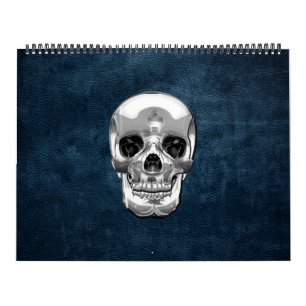 [100] Silver Human Skull Calendar