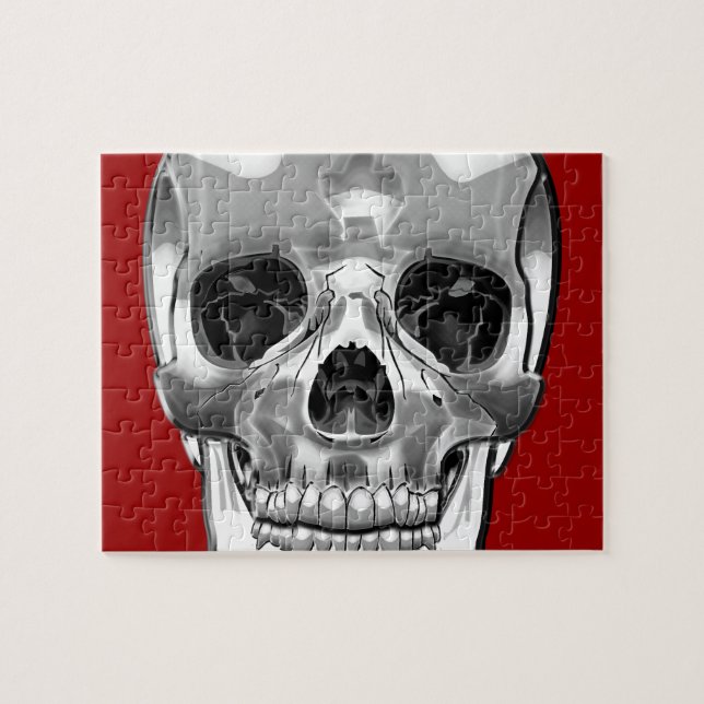 [100] Silver Human Skull Jigsaw Puzzle (Horizontal)