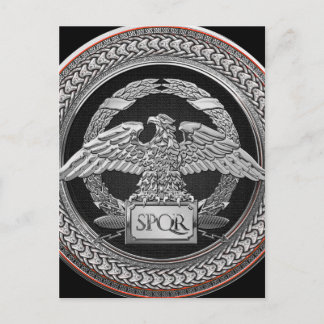 [100] Silver Roman Imperial Eagle over Medallion Postcard