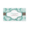 100 Teal Damask Nail Technician Business Card