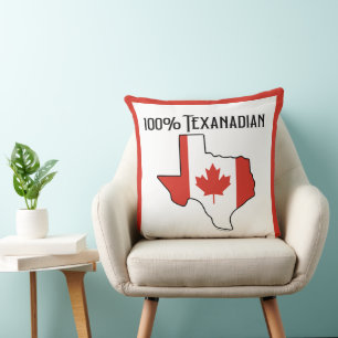 100% Texanadian Throw Pillow
