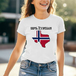 100% Texwegian T-Shirt<br><div class="desc">Celebrate your Norwegian-Texan heritage with this iconic design. Featuring the Norwegian flag inside the shape of Texas,  this graphic shows everyone how proud you to be 100% Texwegian!</div>