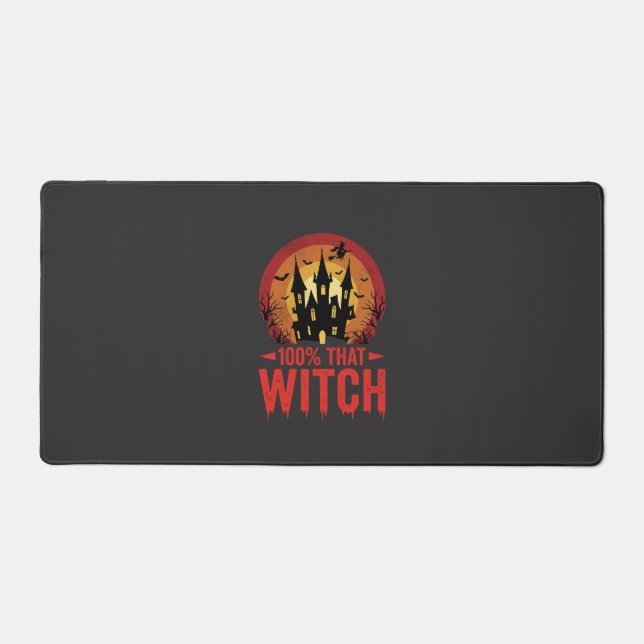 100% That Witch Halloween Castle Desk Mat (Front)