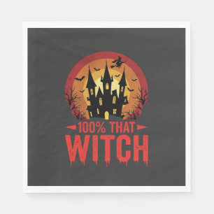 100% That Witch Halloween Castle Napkin