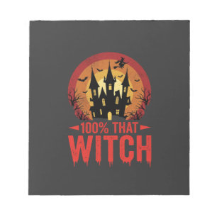 100% That Witch Halloween Castle Notepad