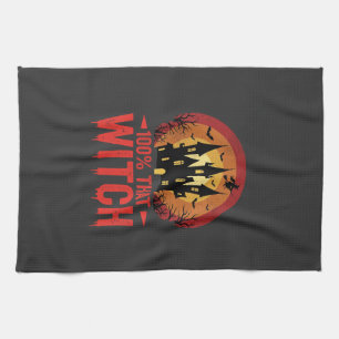 100% That Witch Halloween Castle Tea Towel