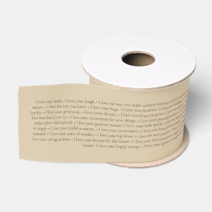 100 Things I Love About You Customisable Gift Grosgrain Ribbon