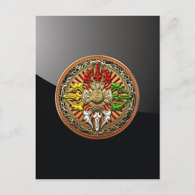 [100] Tibetan Double Dorje Mandala Postcard (Front)