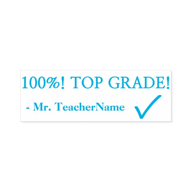 "100%! TOP GRADE!" Feedback Rubber Stamp (Design)
