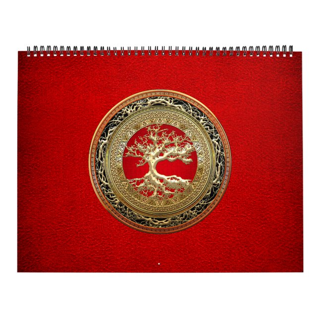 [100] Treasure Trove: Celtic Tree of Life [Gold] Calendar (Cover)
